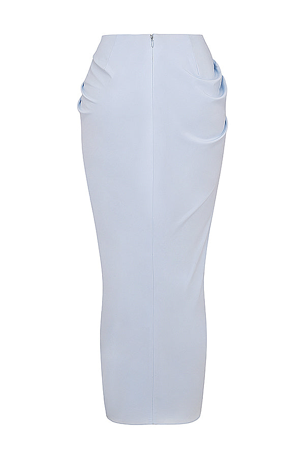 Bella Two-Piece Set | Women’s Soft Blue Corset and Flowy Maxi Skirt