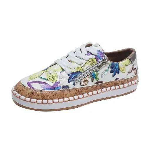 Adalyn Lace-Up Shoes | Women’s Lightweight Floral Embroidered Lace-Up Shoes with Breathable Design
