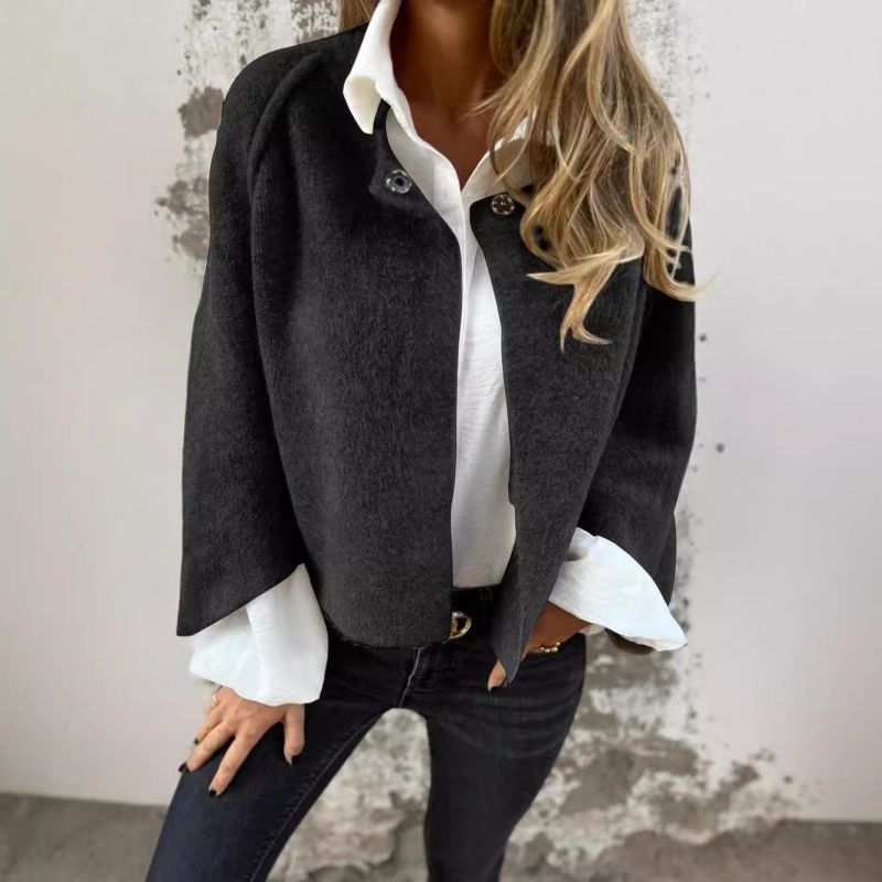 Fatima Coat | Chic Short Wool Blend Coat