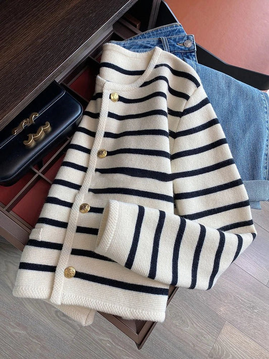 Karina Cardigan | Striped Knitted Relaxed Fit