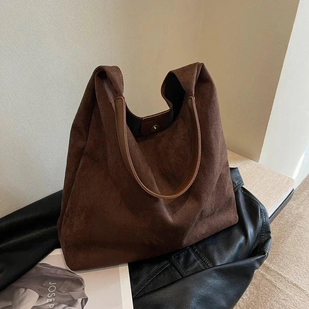 Katie Suede Tote Bag | Spacious & Soft Fall Essential