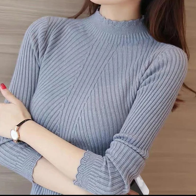 Safira Jumper | Women’s Autumn High Collar Ribbed Knit Jumper