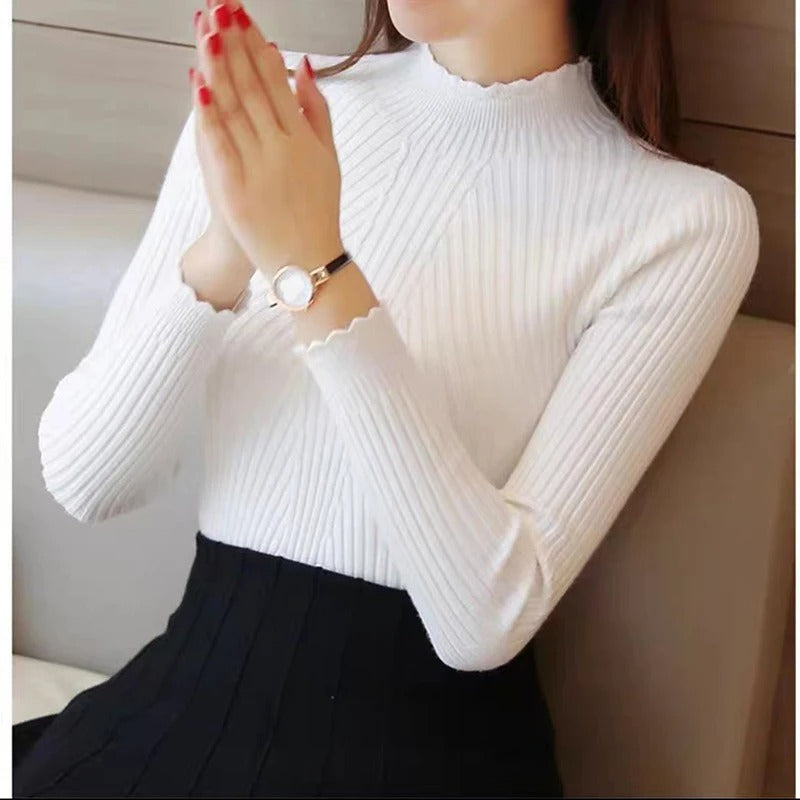 Safira Jumper | Women’s Autumn High Collar Ribbed Knit Jumper
