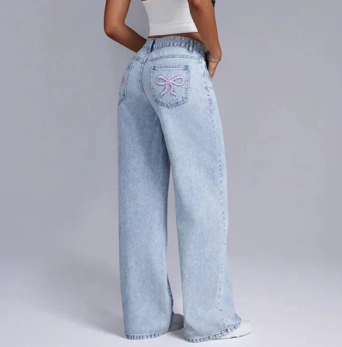 Kate Wide-Leg Jeans | Embroidered Denim