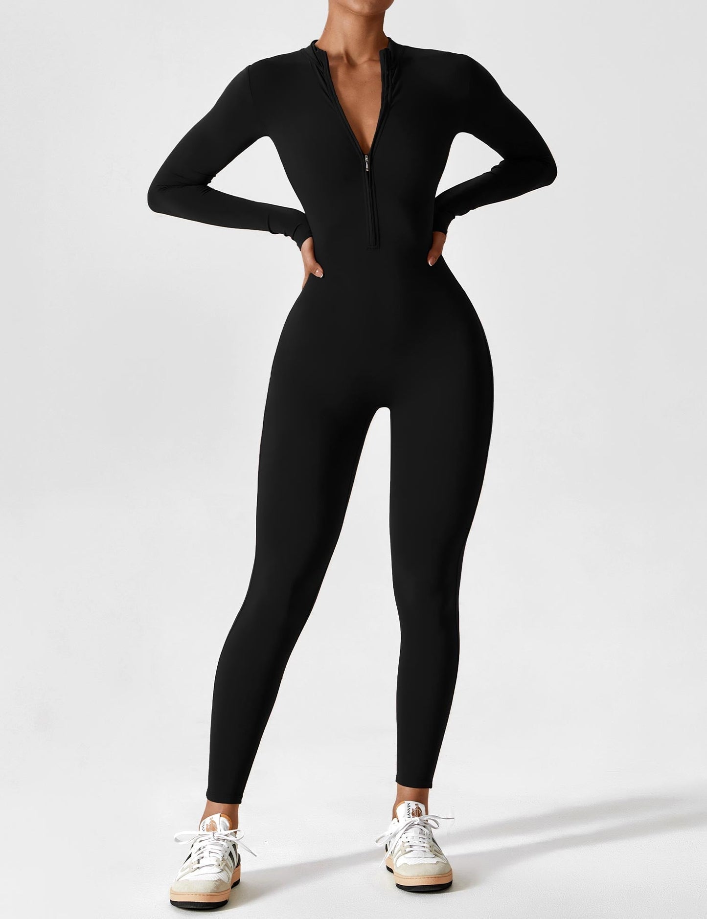 Wenda Jumpsuit | Chic Autumn Jumpsuit with High Collar & Zipper