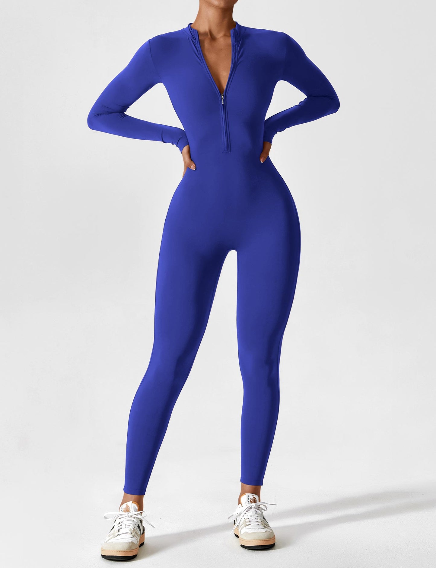 Wenda Jumpsuit | Chic Autumn Jumpsuit with High Collar & Zipper